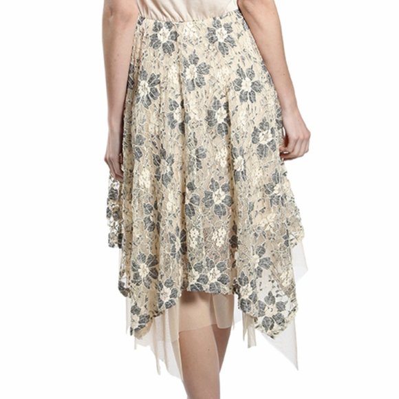 RYU FLORAL LACE BOTTOM SLIP DRESS - Picture 2 of 2